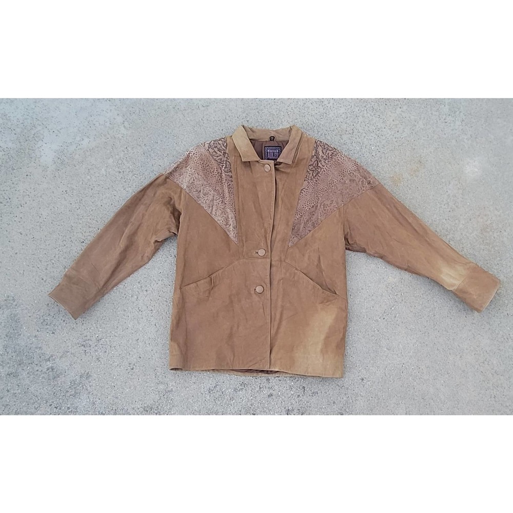 Vtg 80s Adler Suede Leather Coat